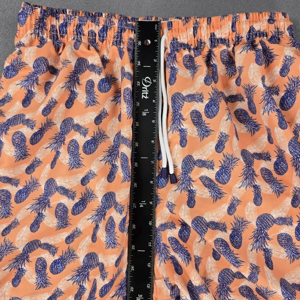 Sunny Pineapple Swim Trunks Shorts Mens XL Orange‎ Blue Swinger Party Beach Fun